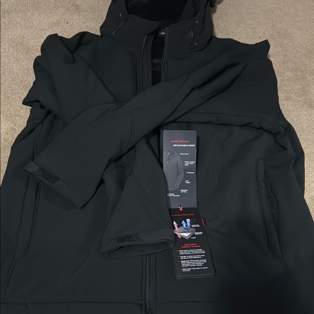 Men's Black Softshell Winter Jacket